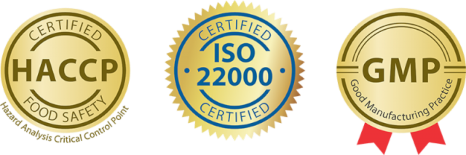 Certifications - GMP HACCP ISO 22000